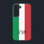 Italian flag of Italy custom monogram Samsung Galaxy S22 Case<br><div class="desc">Italian flag of Italy custom monogram Samsung Galaxy S22 Case. Personalized phone cover with tricolore stripes.</div>