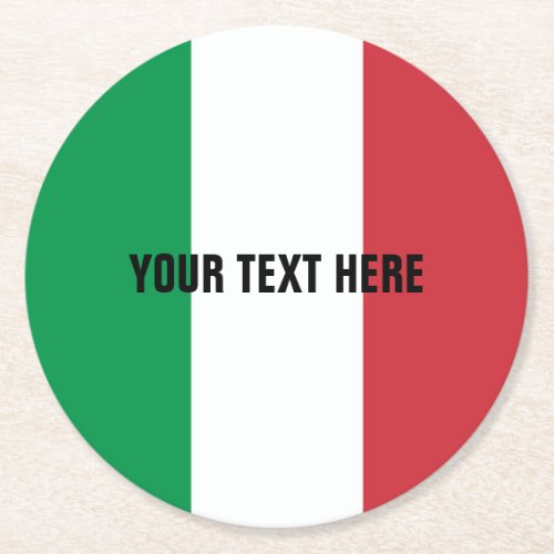 Italian flag of Italy custom paper drink coasters