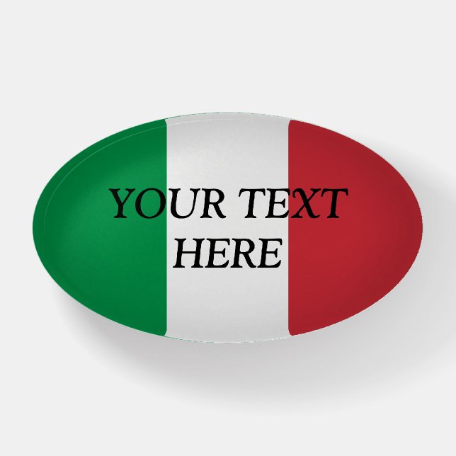 Italian flag of Italy custom paperweight gift (Front)