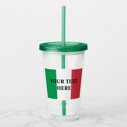 Italian flag of Italy custom party supplies Acrylic Tumbler