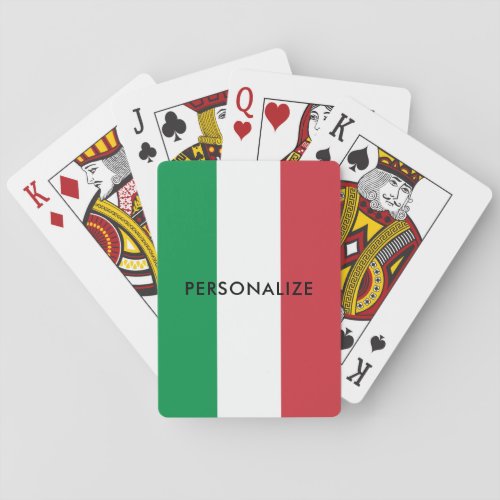 Italian flag of Italy custom playing cards