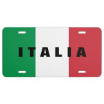 Italian Flag Of Italy Custom Vanity License Plate at Zazzle