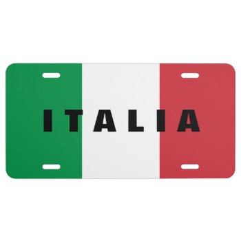 Italian Flag Of Italy Custom Vanity License Plate by iprint at Zazzle