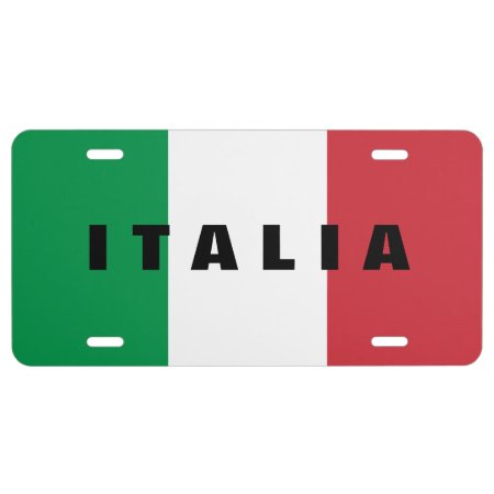 Italian Flag Of Italy Custom Vanity License Plate