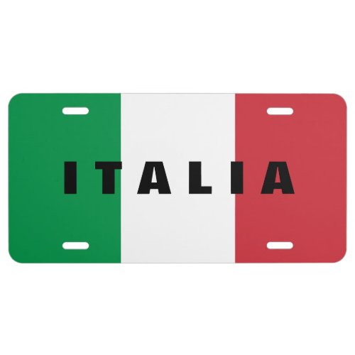 Italian flag of Italy custom vanity license plate