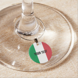 Italian flag of Italy custom wine glass charms