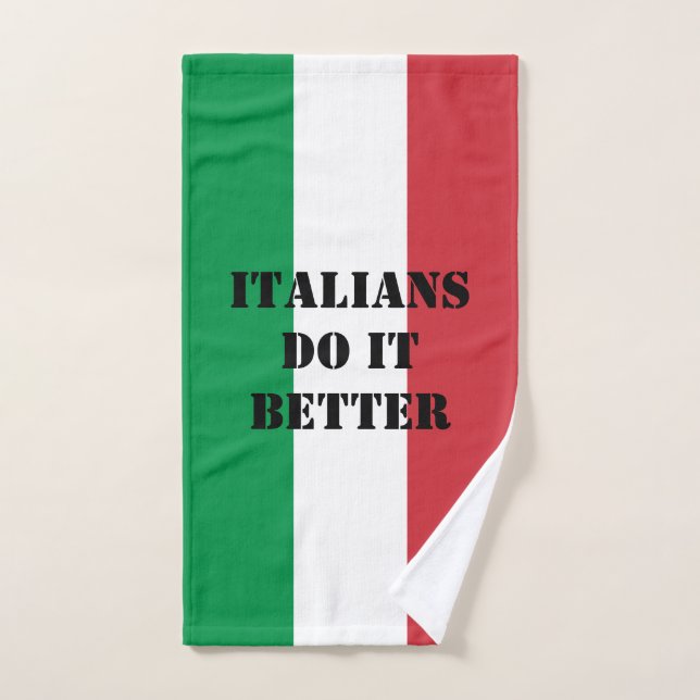 Italian flag of Italy funny custom text hand towel (Hand Towel)