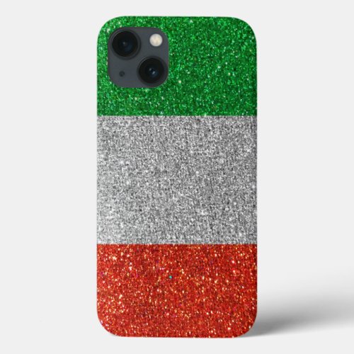 Italian Flag of Italy Glitter Trendy Stylish Color iPhone 13 Case