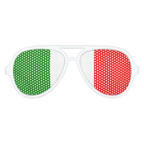 Italian Flag of Italy Green White Red il Tricolore Aviator Sunglasses