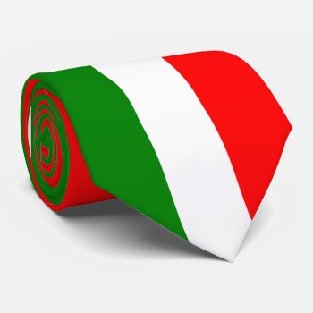 Italian Flag Of Italy Green  White & Red Tricolor Neck Tie by Classicville at Zazzle