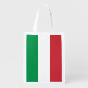 Italian flag of Italy grocery shopping bag