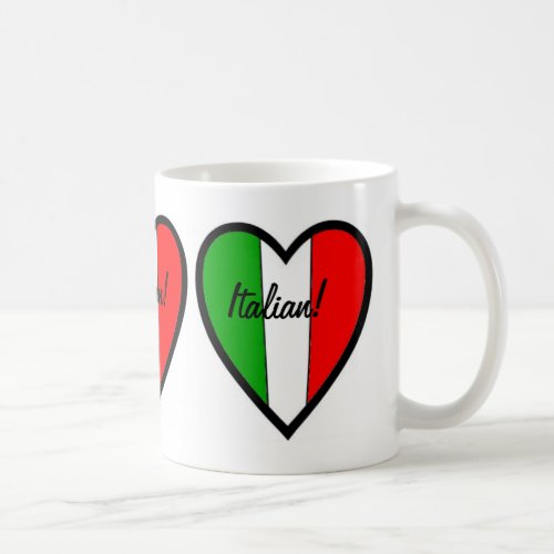 Italian_Flag of Italy_Heart Coffee Mug