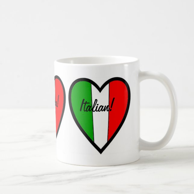 Italian-Flag of Italy-Heart Coffee Mug (Right)