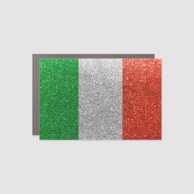 Italian Flag of Italy Milan Fashion Glitter Queen Car Magnet (Front)