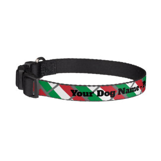 Italian flag of Italy pattern custom dog collar