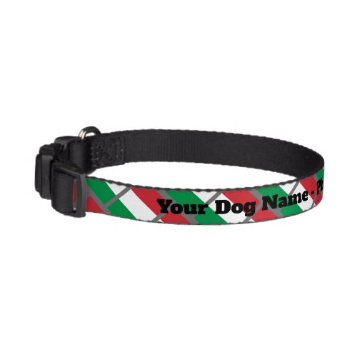 Italian flag of Italy pattern custom dog collar