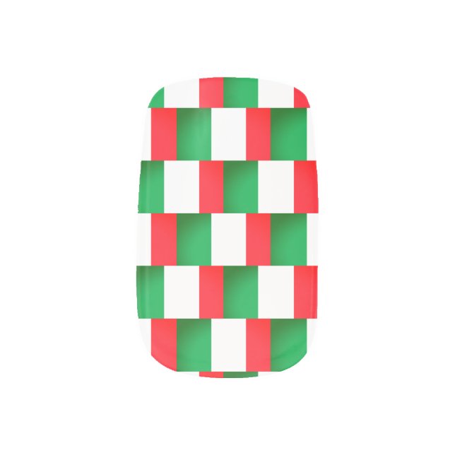 Italian flag of Italy pattern Minx Nail Art wraps (Left Thumb)