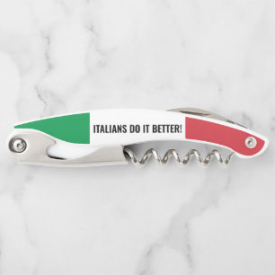 Italian flag of Italy personalized foldable Waiter Waiter's Corkscrew