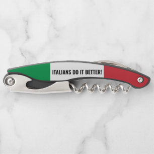Italian flag of Italy personalized foldable Waiter Waiter's Corkscrew