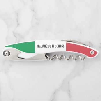 Italian Flag Of Italy Personalized Foldable Waiter's Corkscrew by iprint at Zazzle
