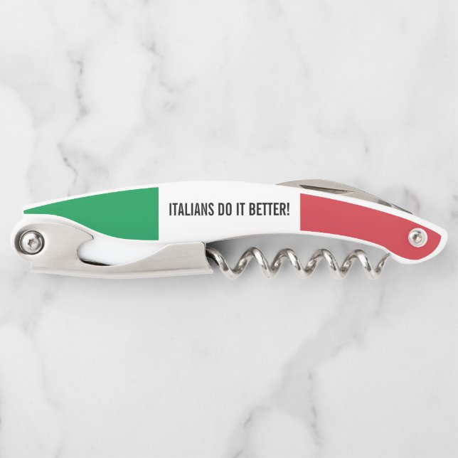 Italian flag of Italy personalized foldable Waiter's Corkscrew (Front)