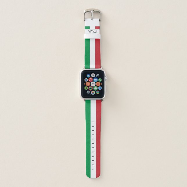 Italian flag of Italy personalized watch strap (Front)