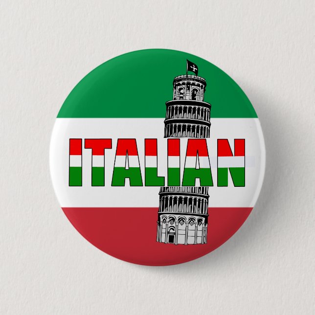 Italian Flag of Italy Pisa Button (Front)