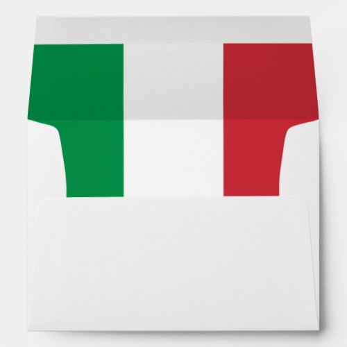 Italian flag of Italy tricolore lined envelopes