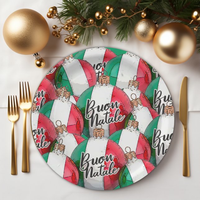 Italian Flag Ornaments Paper Plates (Creator Uploaded)