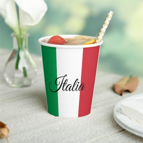 Italian Flag paper cups  Italy party  sports