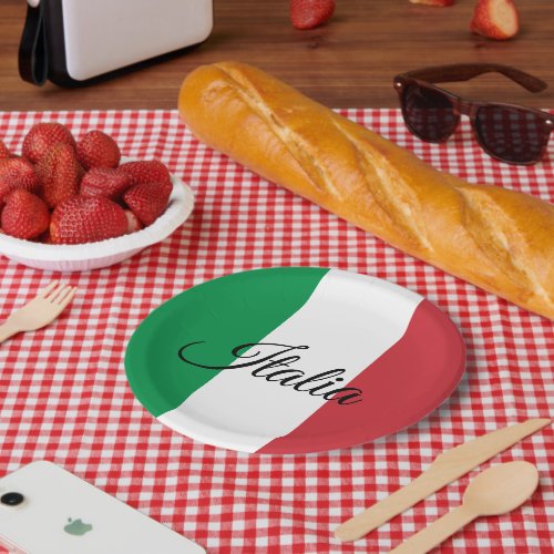 Italian Flag paper plates  Italy party  sports
