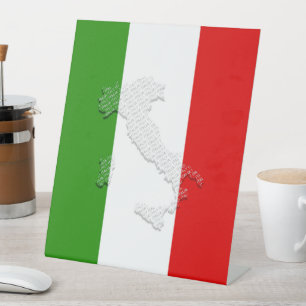 Italian flag pedestal sign