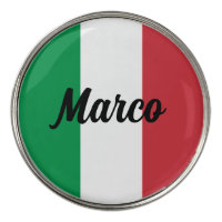 Italian flag personalized golf ball marker coin