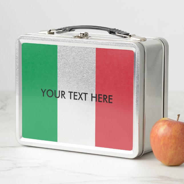 Italian flag personalized metal lunch box (In Situ)