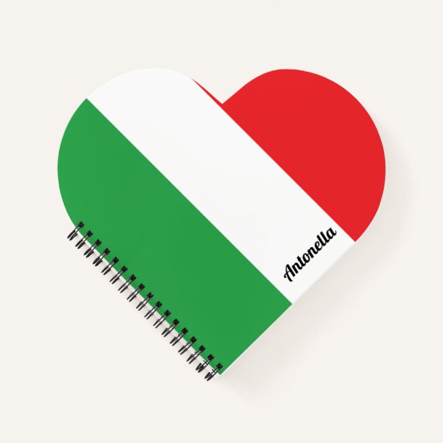 Italian Flag Personalized  Notebook (Front)
