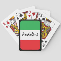 Italian Flag Personalized Poker Custom Deck