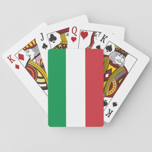 Italian flag playing cards  Tricolore Italy