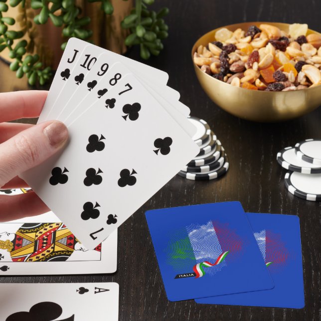 Italian flag poker cards (In Situ)