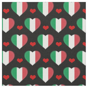 Italian Flag & Red Heart fashion Fabric /Italy