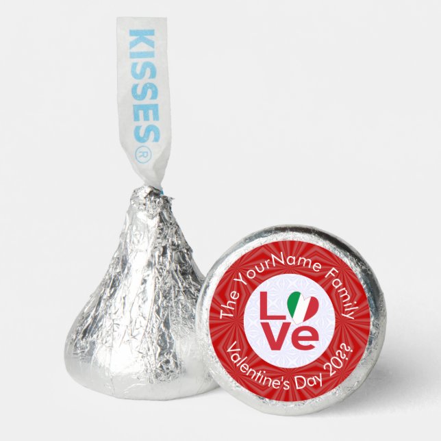 Italian Flag Red Letter LOVE Personalized  Hershey®'s Kisses® (Front)