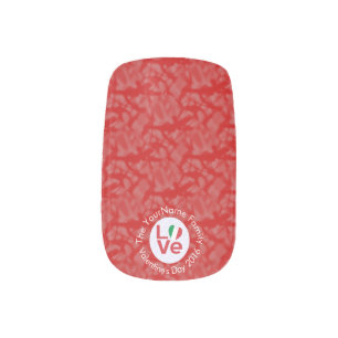 Italian Flag Red Letter LOVE White on Red Minx Nail Art