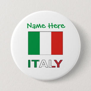 Italian Flag Republic Day Pride Personalized Gift Button