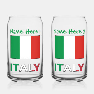Italian Flag Republic Day Pride Personalized Gift Can Glass