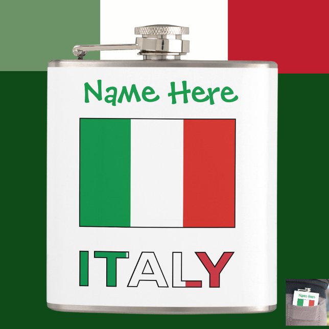 Italian Flag Republic Day Pride Personalized Gift Flask (Creator Uploaded)