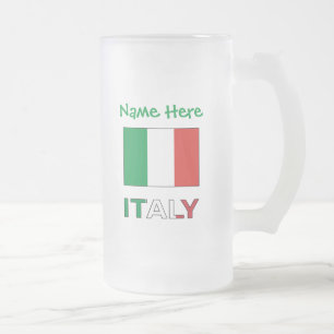 Italian Flag Republic Day Pride Personalized Gift Frosted Glass Beer Mug
