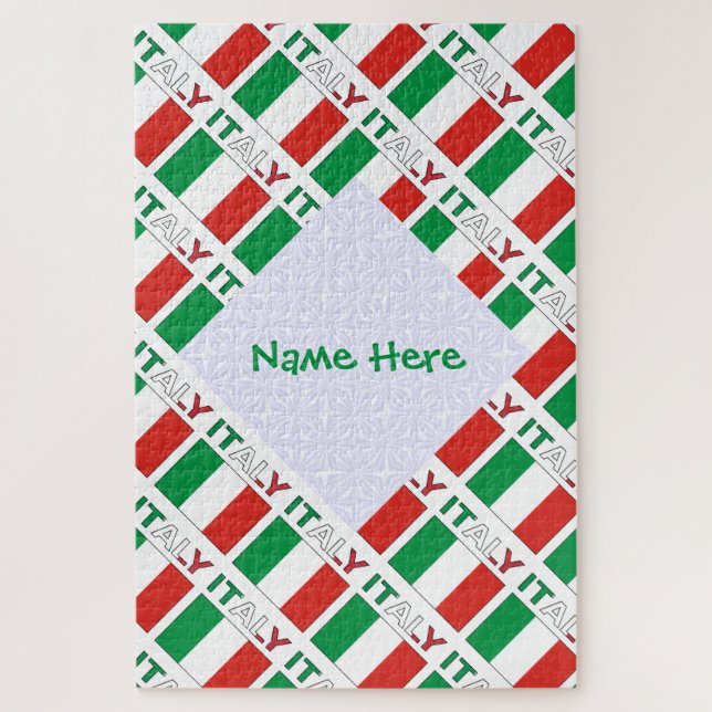 Italian Flag Republic Day Pride Personalized Gift Jigsaw Puzzle (Vertical)