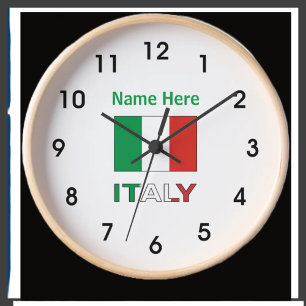Italian Flag Republic Day Pride Personalized Gift Large Clock