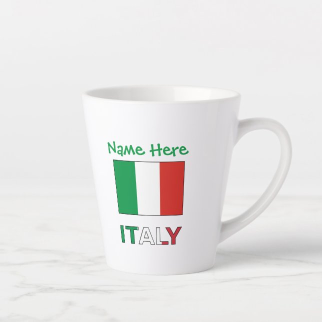 Italian Flag Republic Day Pride Personalized Gift Latte Mug (Right)
