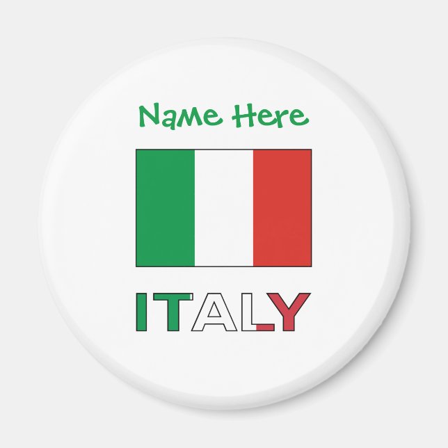 Italian Flag Republic Day Pride Personalized Gift Magnet (Front)