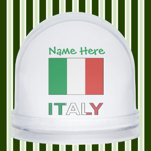 Italian Flag Republic Day Pride Personalized Gift Snow Globe
